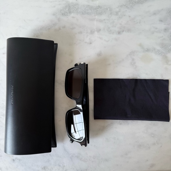 Saint Laurent SL 461 Betty Black Rectangular Sunglasses - Picture 7 of 10